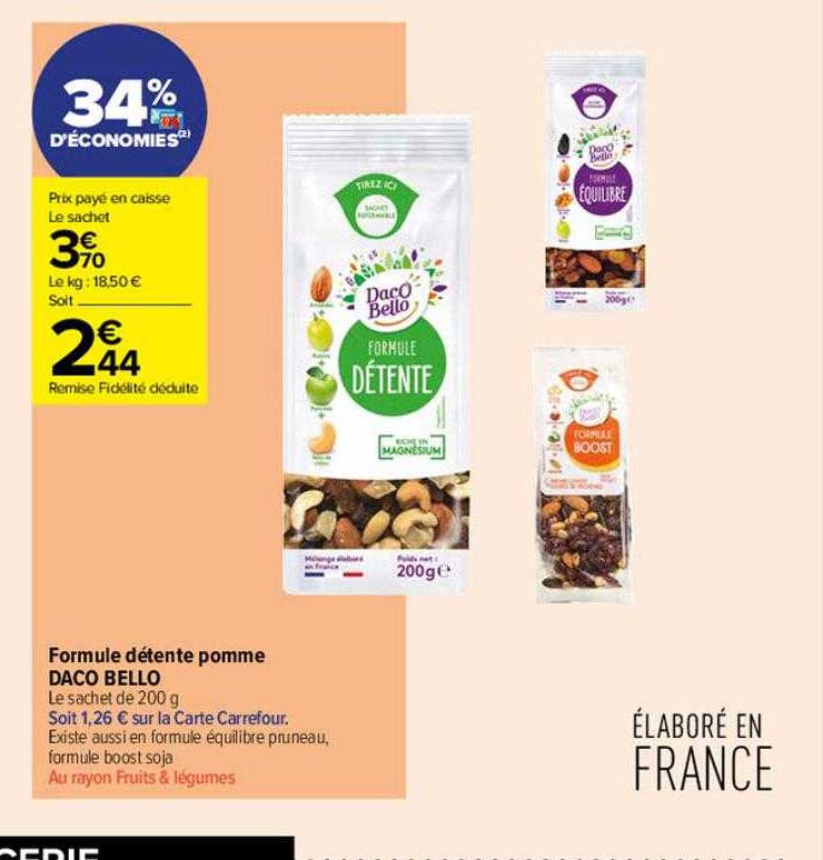 formule détente pomme daco bello