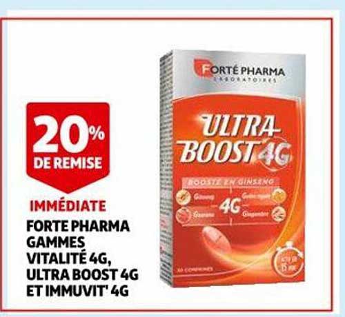 forte pharma gammes vitalité 4g, ultra boost 4g et immuvit' 4g