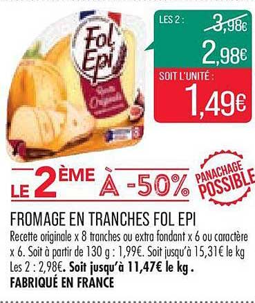 fromage en tranches fol epi