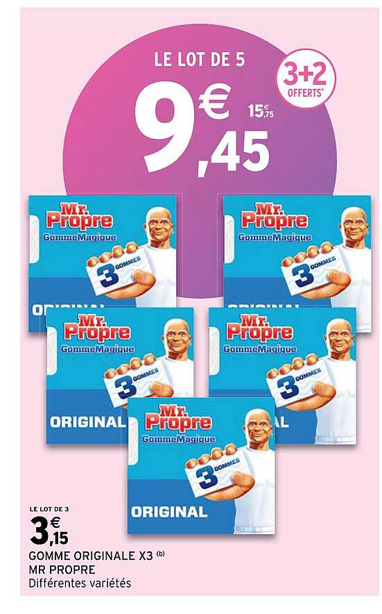 gomme originale x3 mr propre