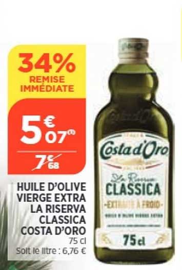 Huile D'olive Vierge Extra La Riserva Classica Costa D'oro