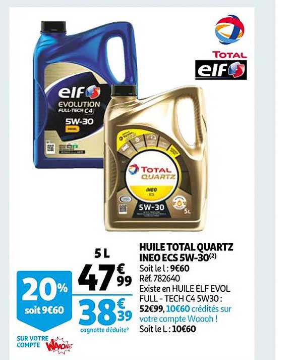 huile total quartz ineo ecs 5w-30 elf