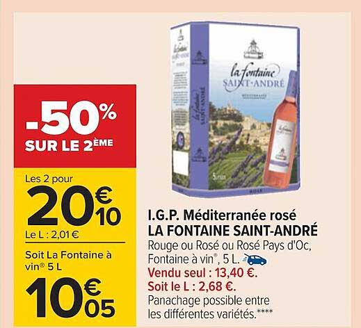 i.g.p. méditerranée rosé la fontaine saint-andré
