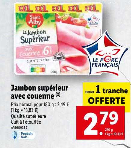 jambon supérieur avec couenne saint alby