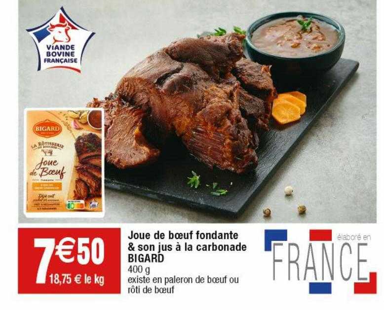 joue de boeuf fondante & son jus à la carbonade bigard