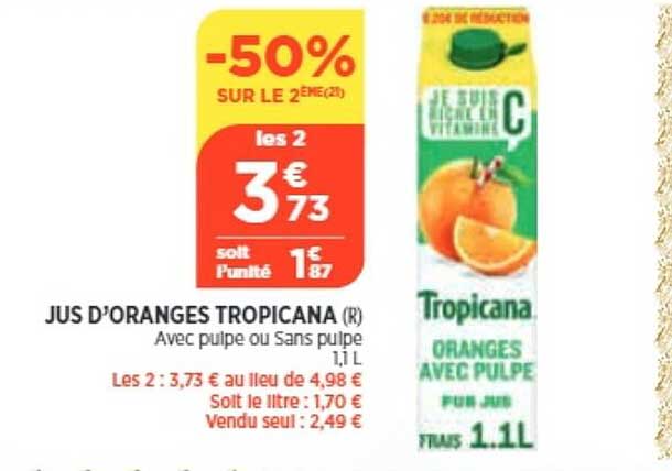 jus d'oranges tropicana