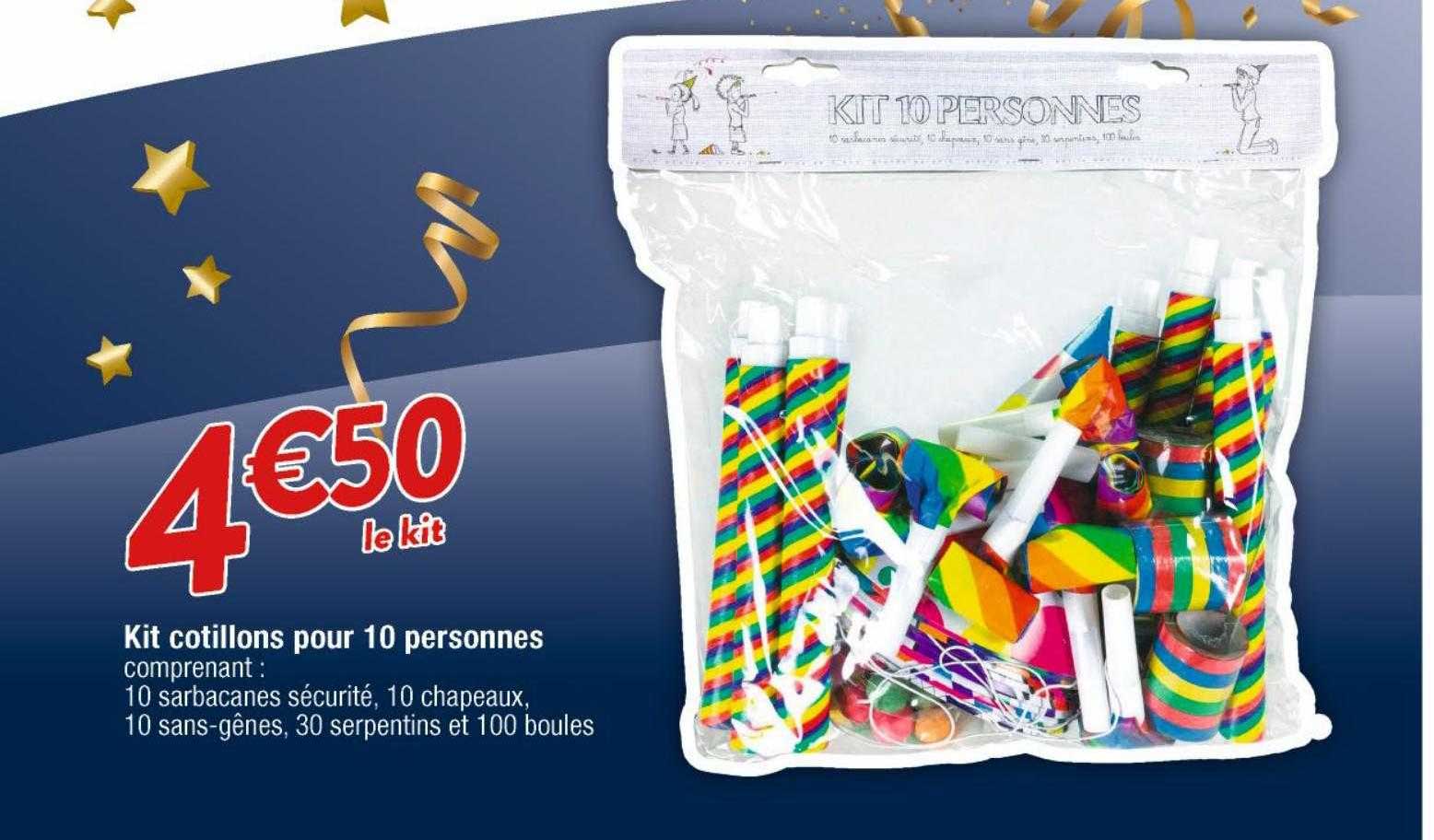 kit cotillons pour 10 personnes