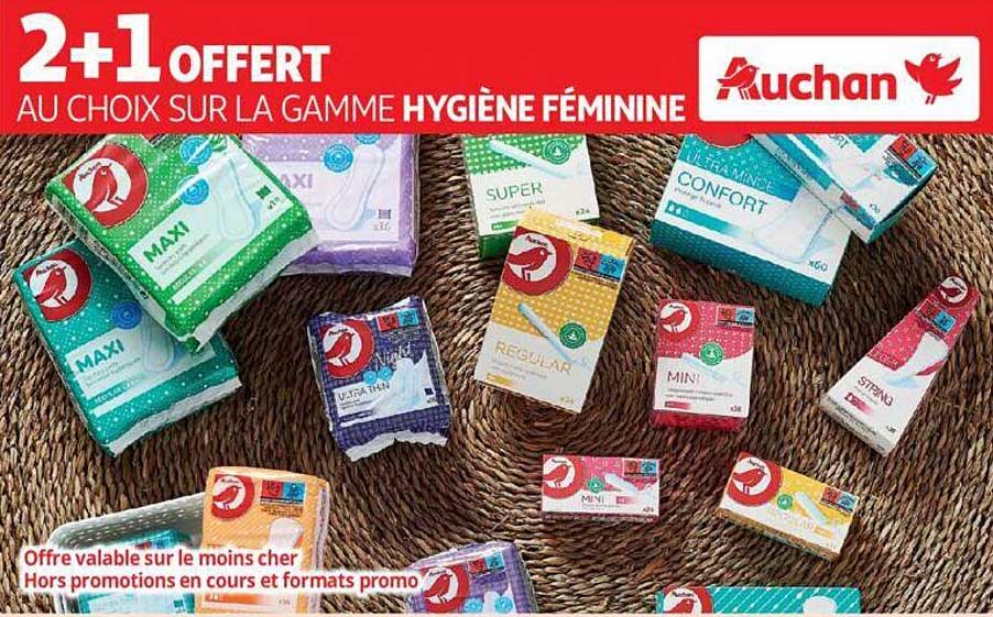 la gamme hygiène féminine auchan