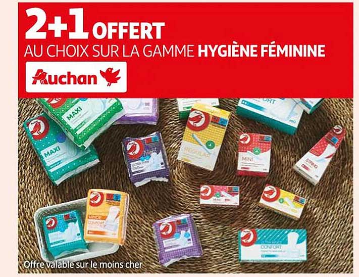 la gamme hygiène féminine auchan