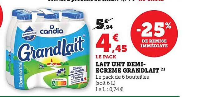 lait uht demi-écrémé grandlait