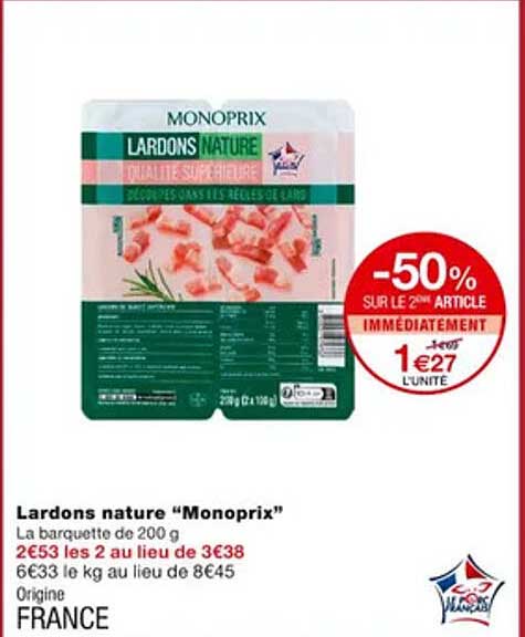 Lardons Nature "monoprix"