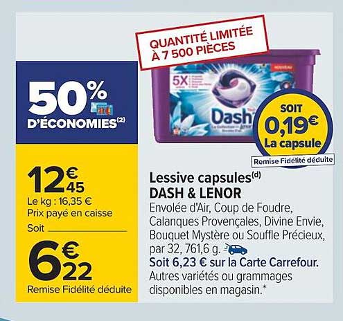 Lessive Capsules Dash & Lenor