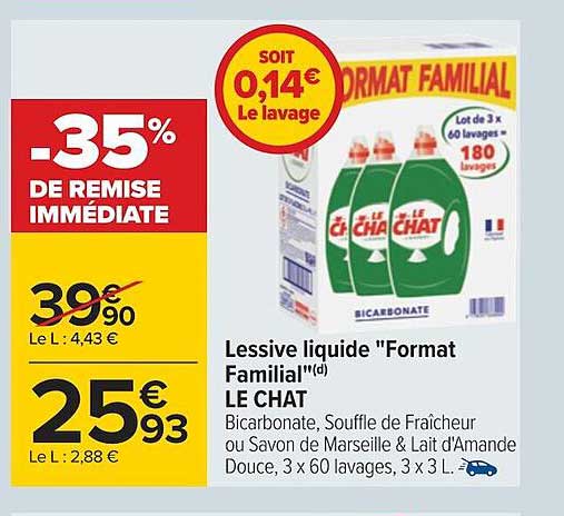 lessive liquide "format familial" le chat