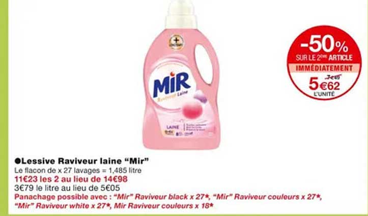 lessive raviveur laine "mir"
