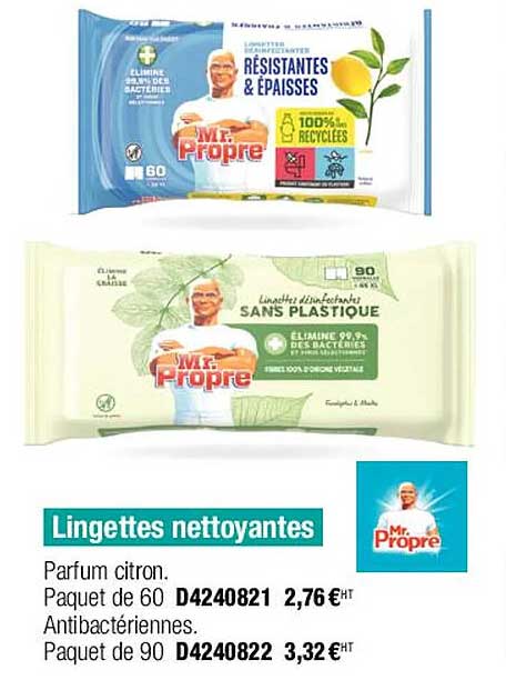 lingettes nettoyantes mr propre
