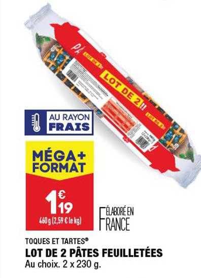 lot de 2 pâtes feuilletées toques et tartes