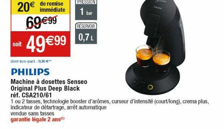 machine à dosettes senseo original plus deep black