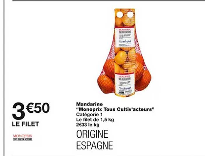 mandarine "monoprix tous cultiv'acteurs"