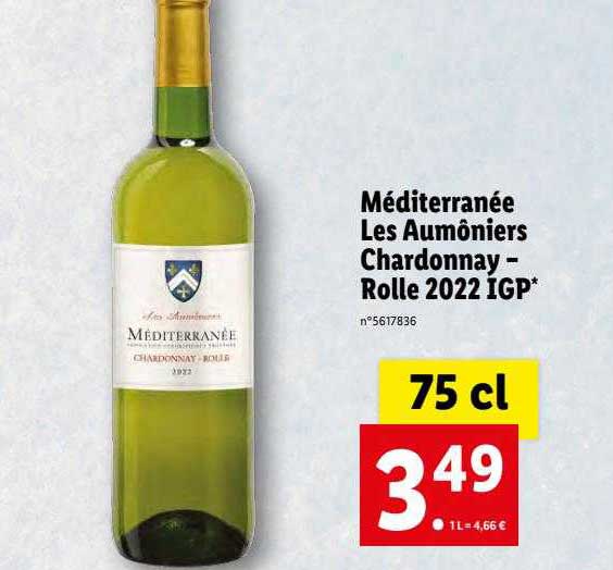 méditerranée les aumôniers chardonnay - roll 2022 igp