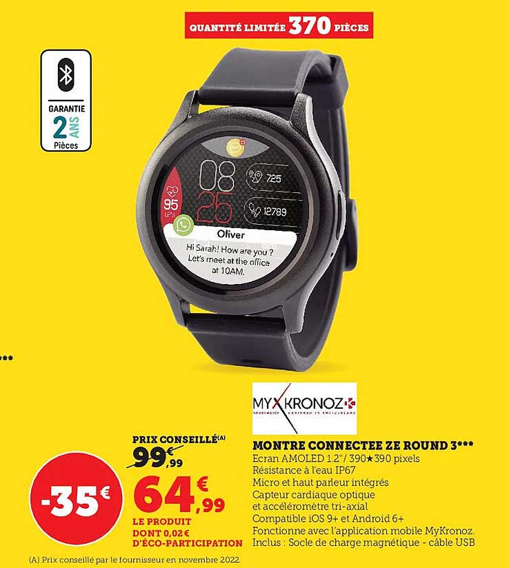 montre connectée ze round 3