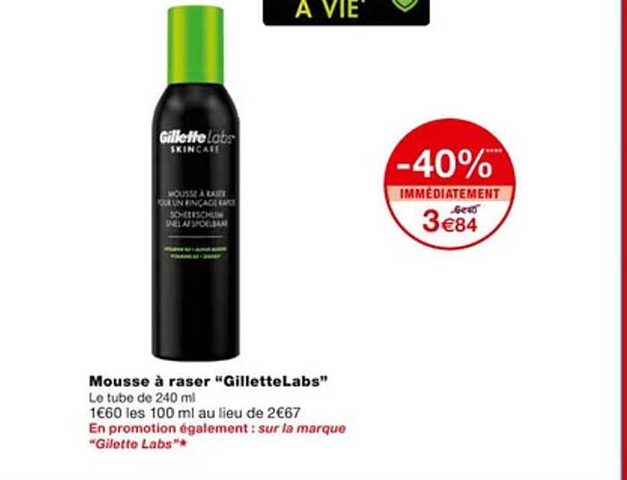 mousse à raser "gillette labs"