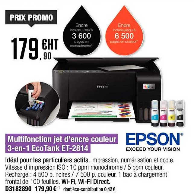 multifonction jet d'encre couleur 3-en-1 ecotank et-2814 epson