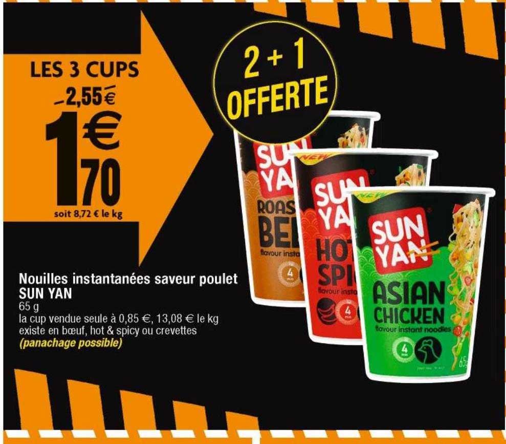 Nouilles Instantanées Saveur Poulet Sun Yan