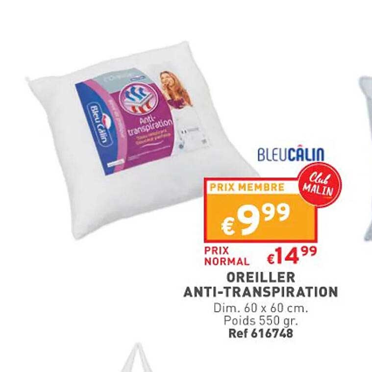 oreiller anti-transpiration