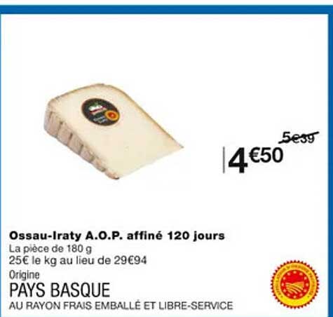 ossau-iraty a.o.p. affiné 120 jours