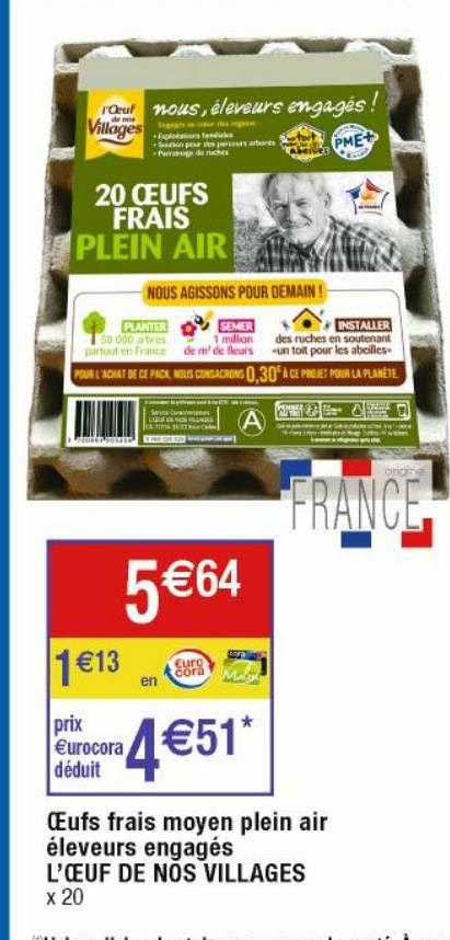 œufs frais moyen plein air éleveurs engagés l’œuf de nos villages