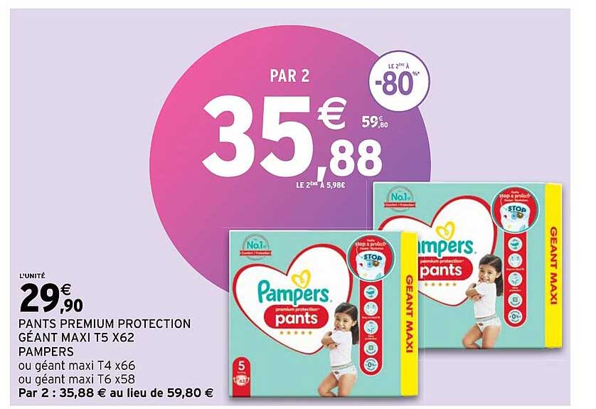 pants premium protection géant maxi t5 x32 pampers