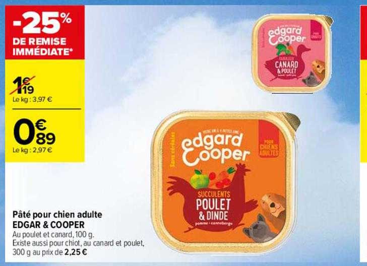 pâté pour chien adulte edgar & cooper