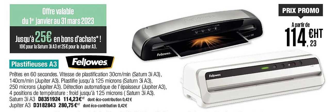 plastifieuses a3 fellowes