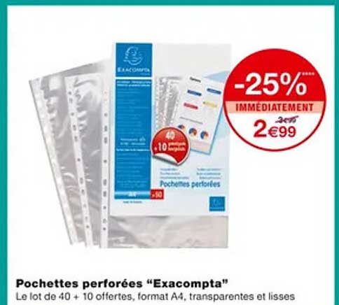 Pochettes Perforées "exacompta"