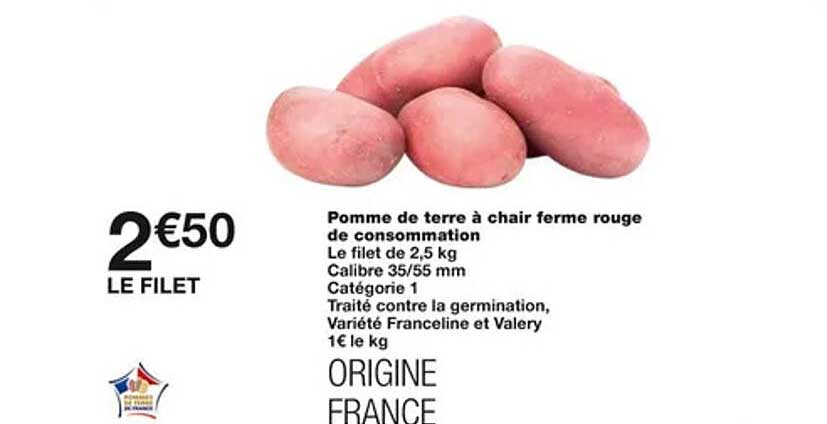 Pomme De Terre à Chair Ferme Rouge De Consommation