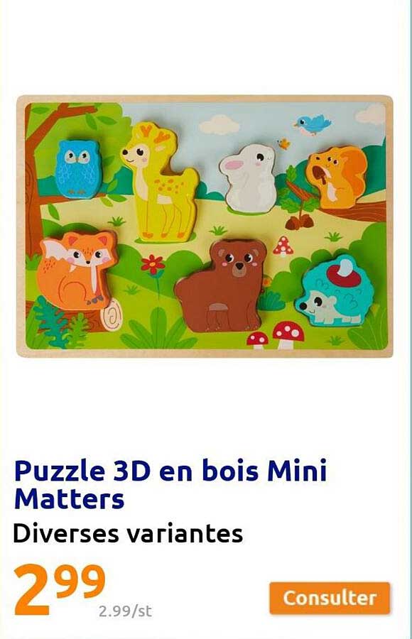 Puzzle 3d En Bois Mini Matters