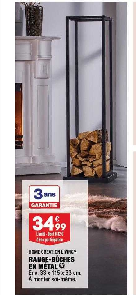 range-bûches en métal home creation living