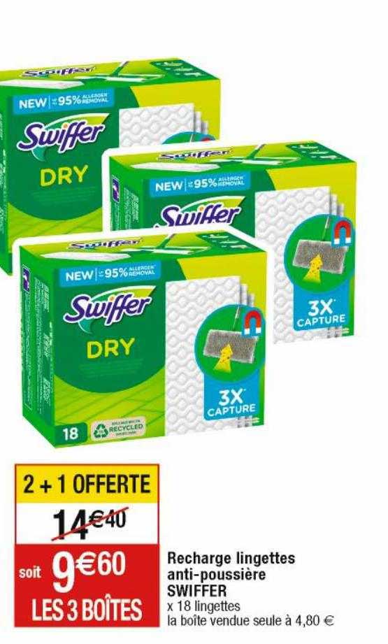 Recharge Lingettes Anti-poussière Swiffer