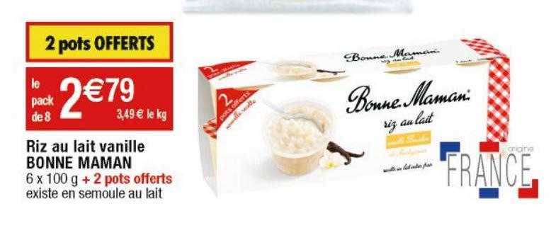 riz au lait vanille bonne maman