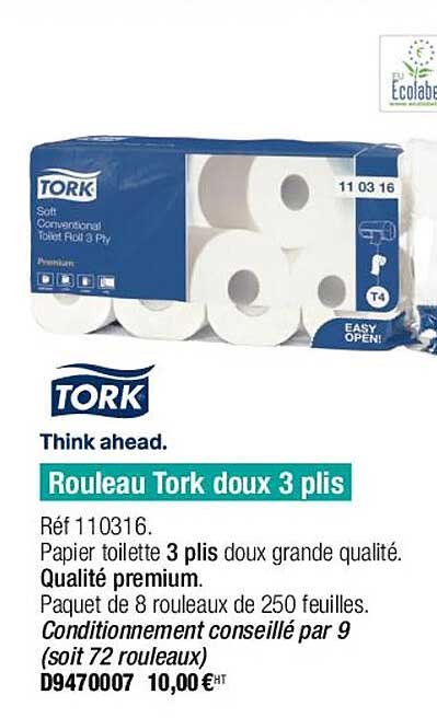 rouleau tork doux 3 plis