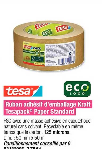 ruban adhésif d'emballage kraft tesapack paper standard