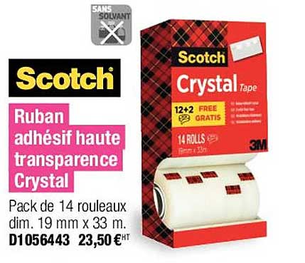 ruban adhésif haute transparence crystal scotch