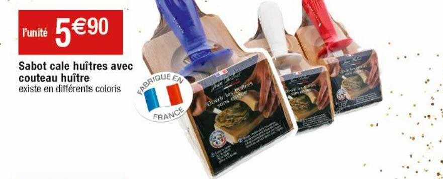 sabot cale huître avec couteau huître
