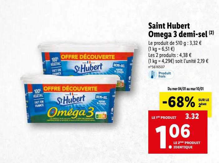 Saint Hubert Oméga 3 Demi-sel