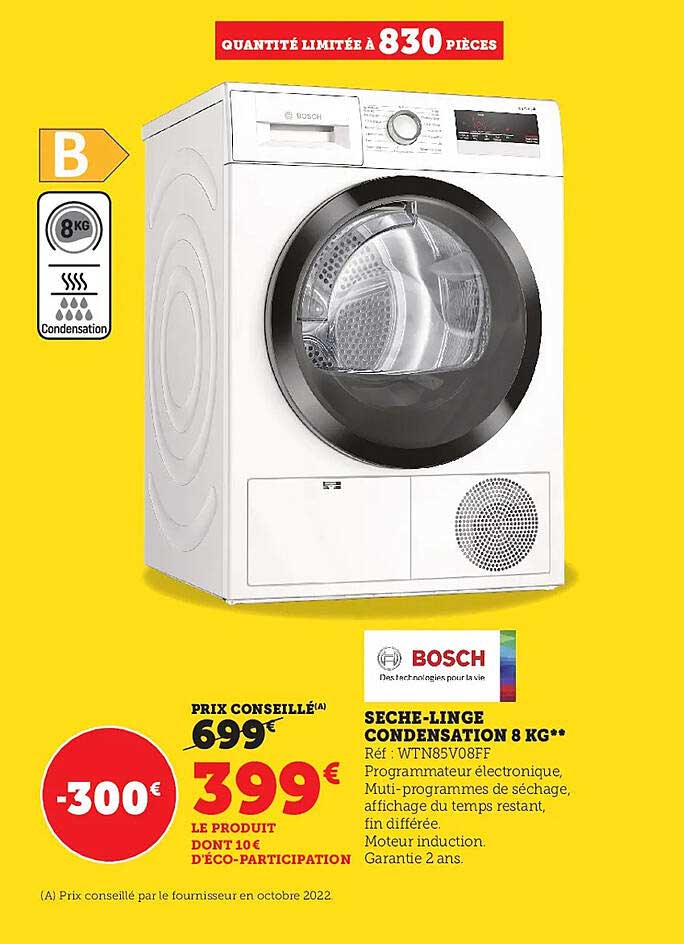 Sèche-linge Condensation 8 Kg Bosch