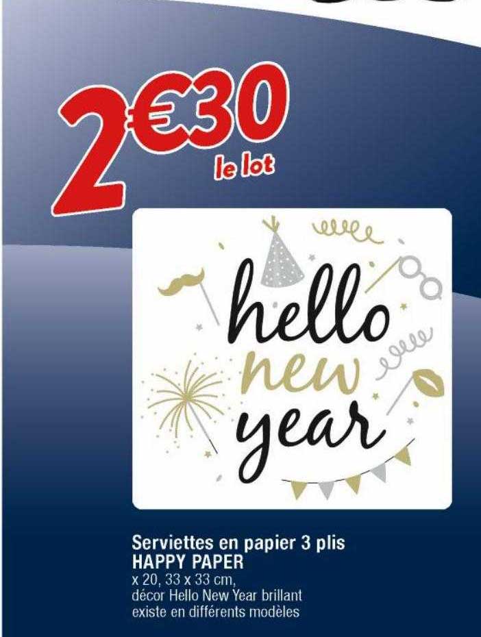 serviettes en papier 3 plis happy paper