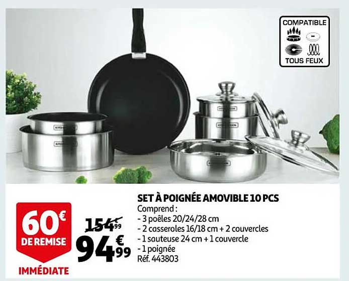 set à poignée amovible 10 pcs