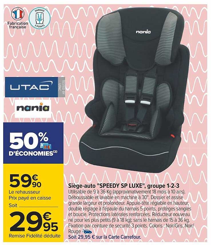 siège-auto "speedy sp luxe" groupe 1-2-3 nania