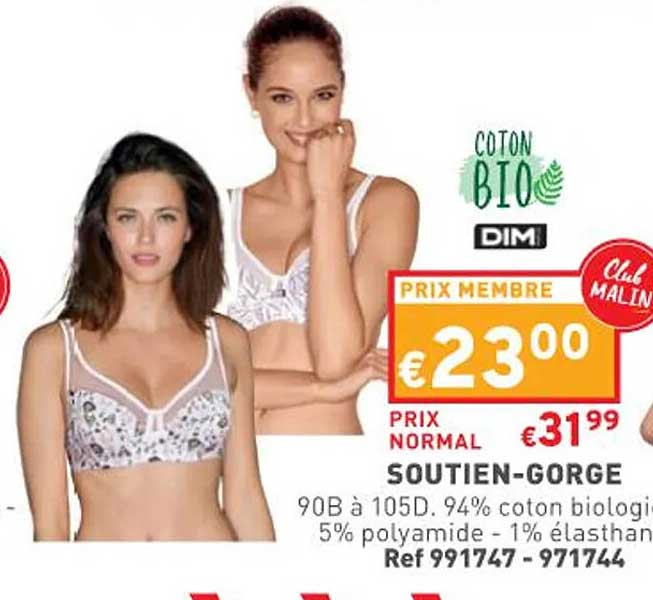 Soutien-gorge Coton Bio Dim Paris