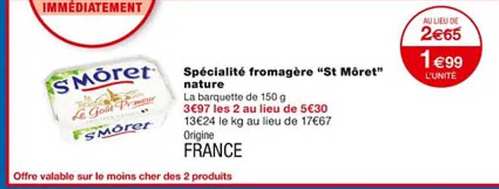 spécialité fromagère "st môret"